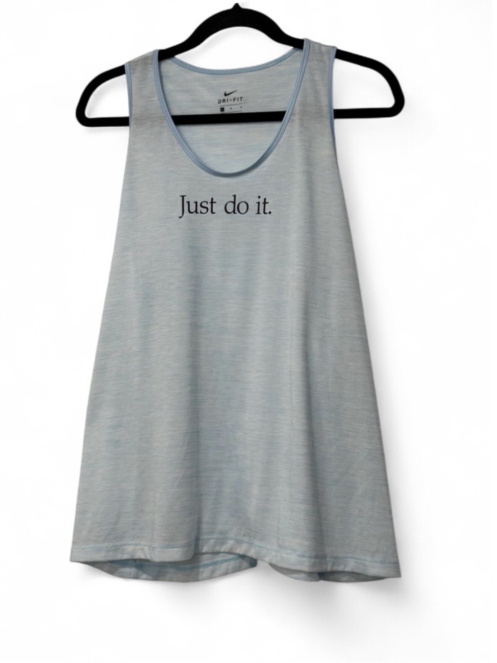 Activewear Nike Dri-FIT Women's Light Blue Tank Top - Just Do It. Size L